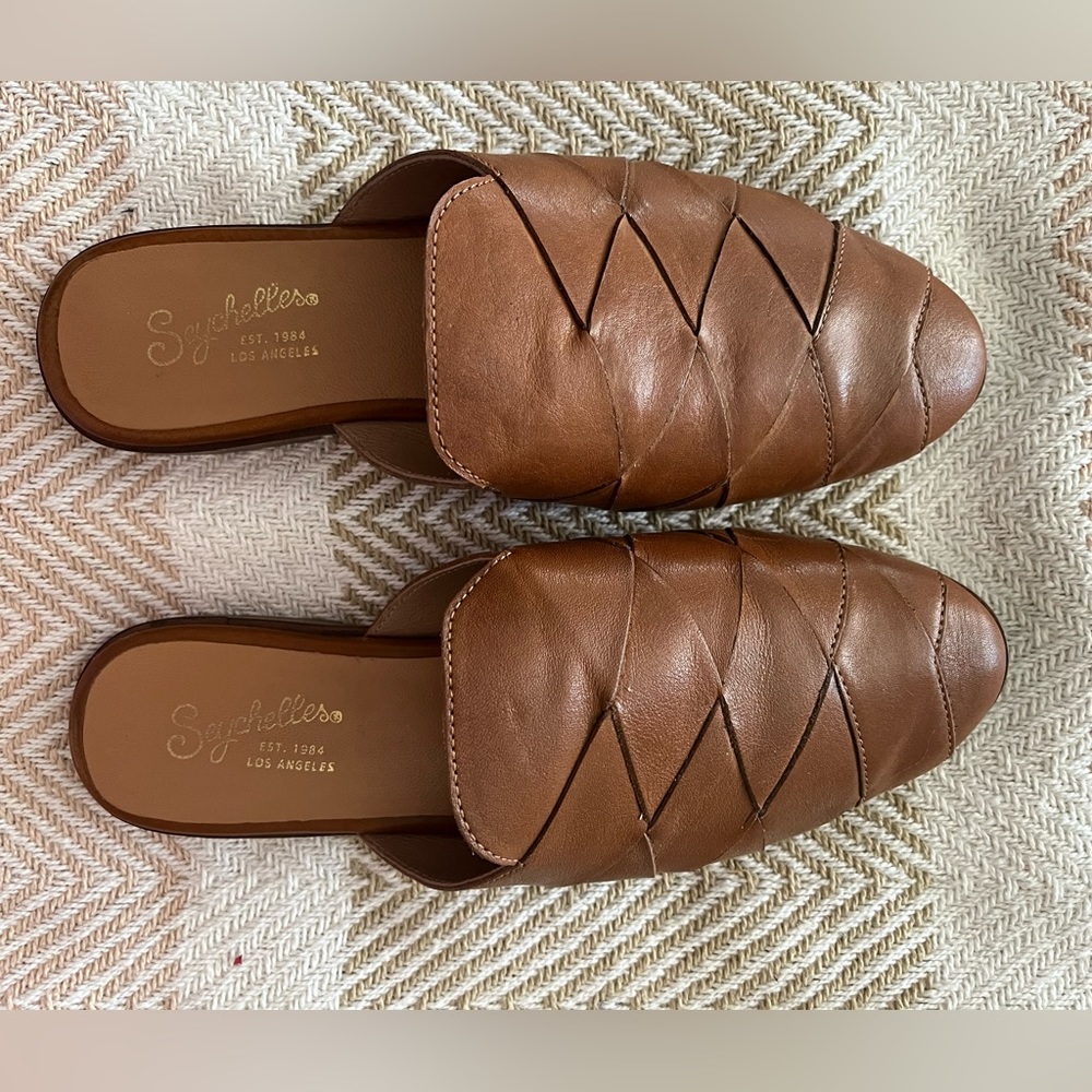 Seychelles Survival Leather Tan Mules Size 7